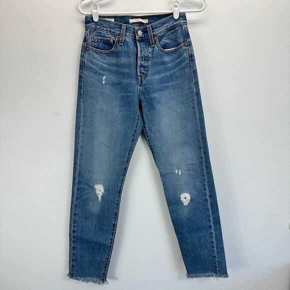 Levi's Wedgie Fit Ankle Jeans Premium Denim Size 24 - Picture 2 of 16